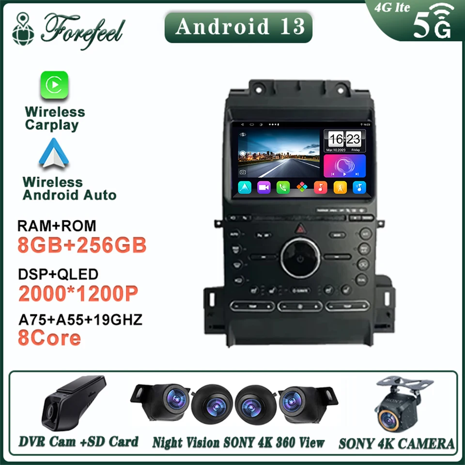 Automatické rádio pre Ford Taurus 2011-2016 dotyková obrazovka č. 2Din DVD GPS Navigation Dash Dash Cam Stereo Headunit High-výkonná CPU DVD CPU