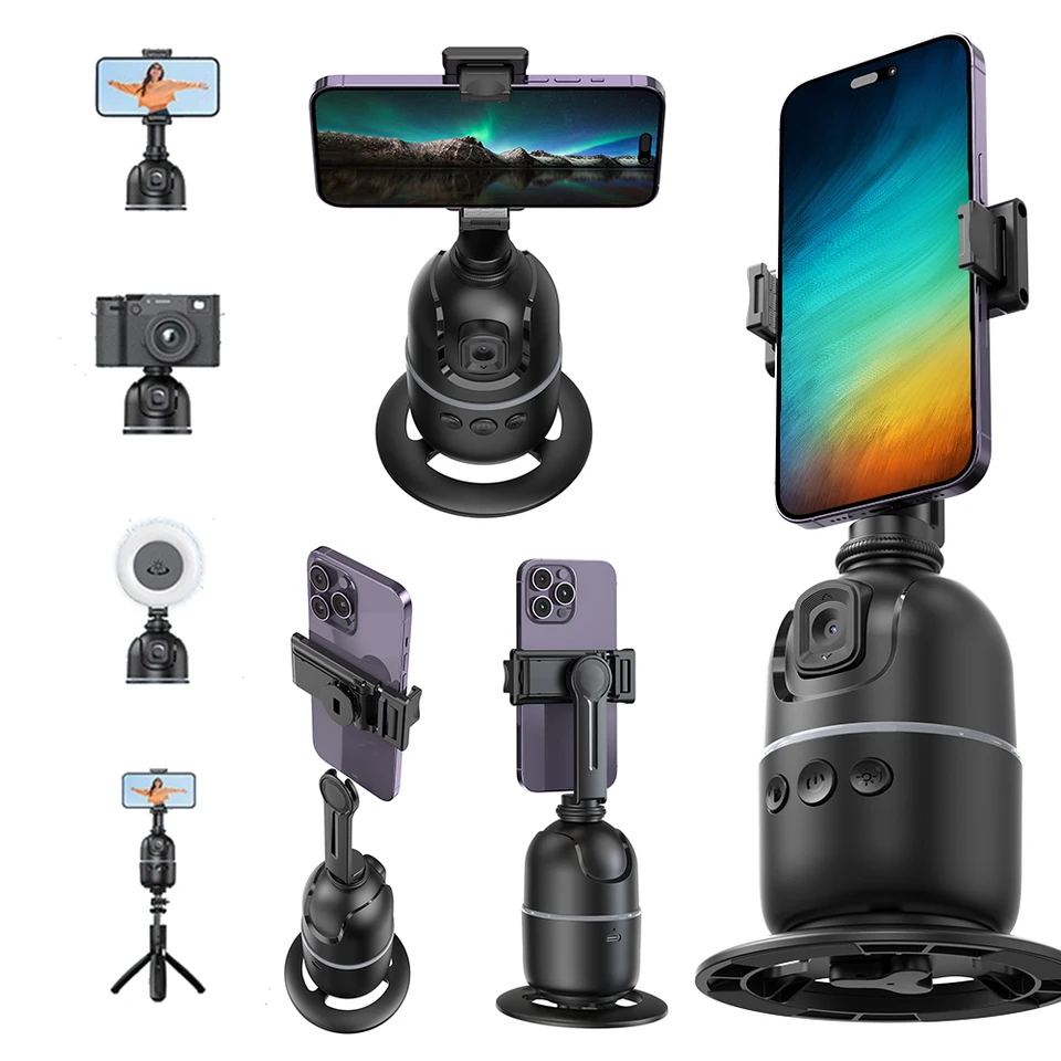 Automatické sledovanie tváre TRODOD 360 ° rotácia Tracking Tave Držiteľ telefónneho statívu žiadna aplikácia Gimbal stabilizátor nabíjateľný pre Tiktok vlog