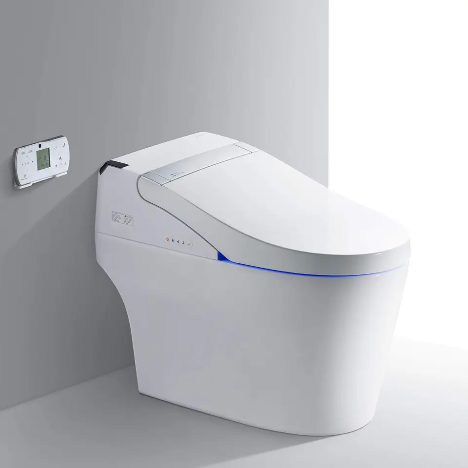 Automatické splachovanie Auto Open & Auto Close 1,28 GPF Single Flush WC s inteligentným sedadlom inteligentného bidetu a bezdrôtovým diaľkovým ovládaním