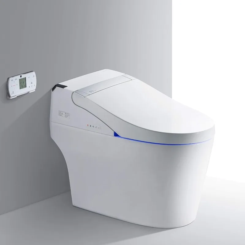 Automatické splachovanie B0960s, automatické otvorené a automatické zatvorené, 1,28 GPF Single Flush WC s inteligentným inteligentným sedadlom bidetu a bezdrôtovým diaľkovým ovládačom