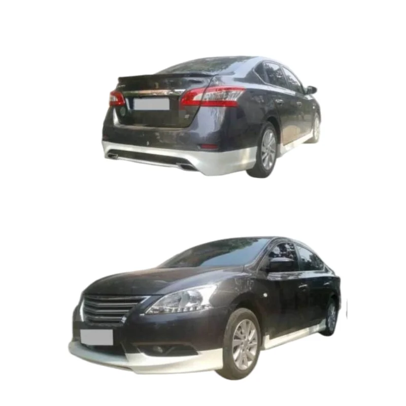 Automatické systémy tela PP Wide Body Súprava predného nárazníka na pery zadného nárazníka a bočná sukňa pre Nissan Bluebird Sylphy 2012-2015
