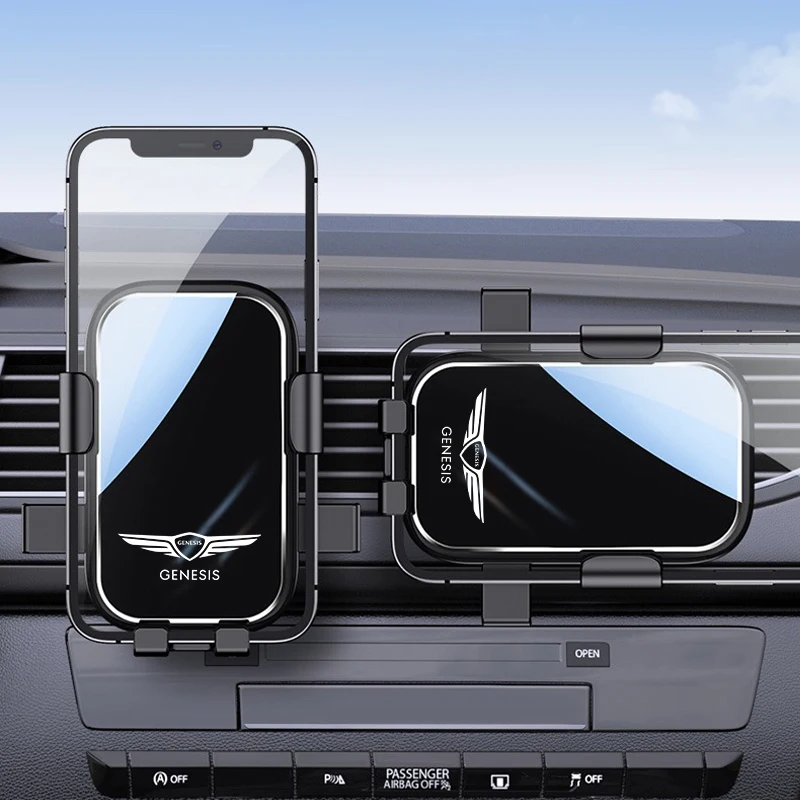Automatický držiak telefónu Auto vzduch Air Clip Montáž mobilného telefónu Mobilný telefón pre Genesis Coupe G70 G80 G60 G90 GV70 GV80 EV BH