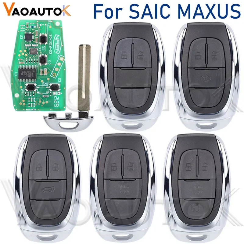 Automatický inteligentný diaľkový diaľkový kľúč pre SAIC Maxus D60 T60 T70 V90 G10 G20 G50 V80 D90 LDV Proximity Smart Car Keyless 433MHz ID47 Chip