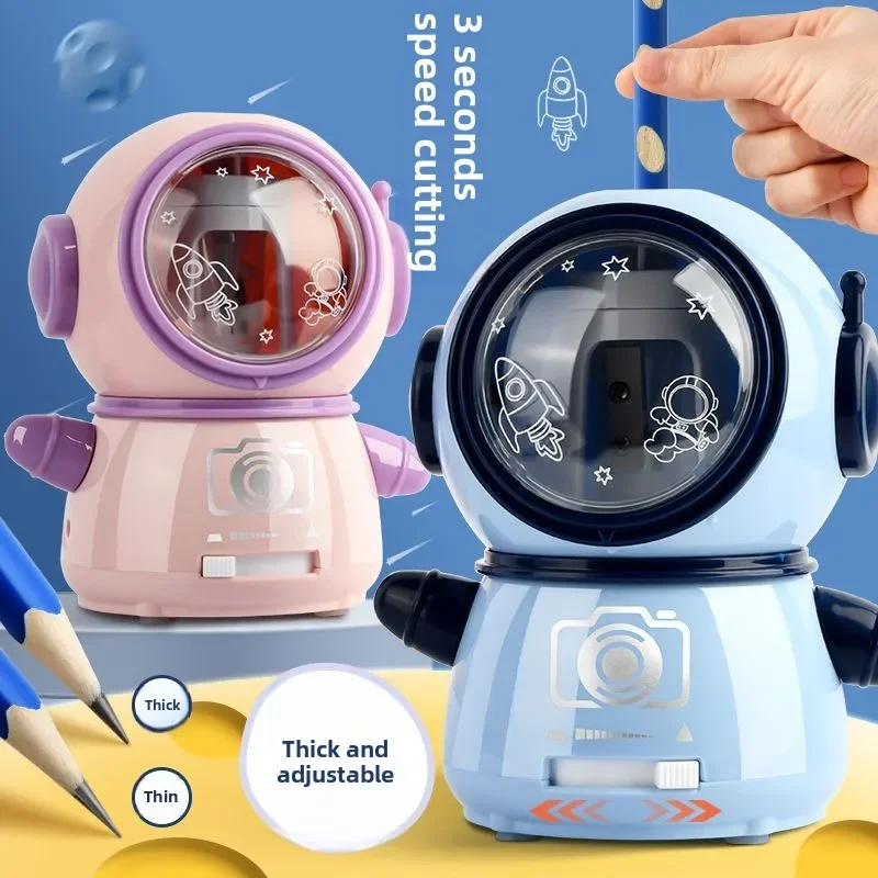 Automatický orezávač elektrickej ceruzky Kawaii kancelárske potreby astronaut v tvare ceruzky pre deti školské potreby kancelárske potreby