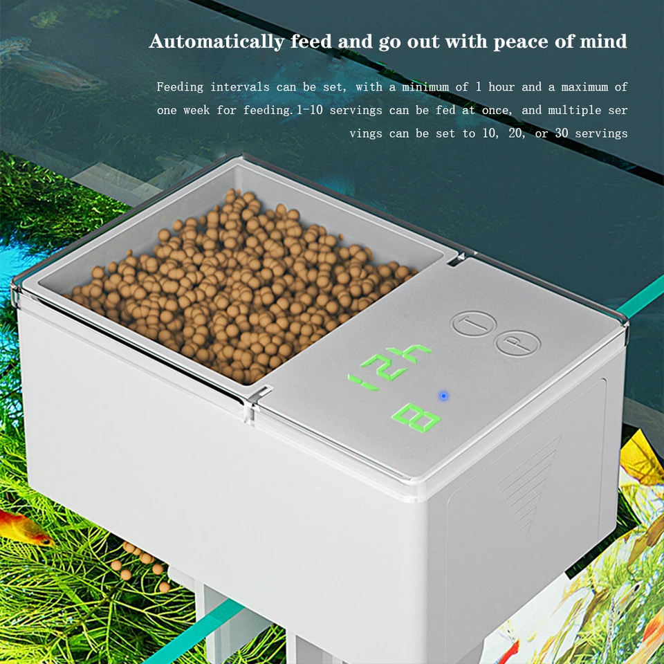 Automatický podávač rýb pre digitálnu presnosť digitálnej presnosti akvária Betta Auto Food DispenSer Pet Fish Tank s časovačom LED displejom