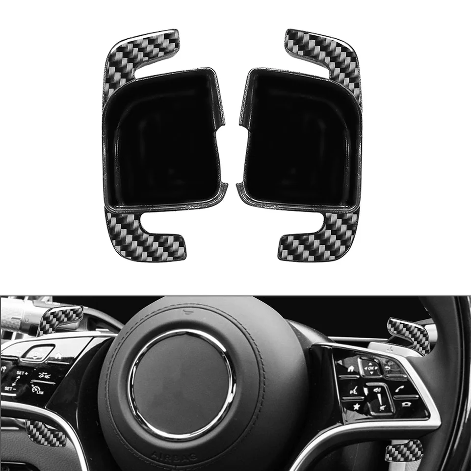 Automatický vývesok na predĺženie výmeny výmeny výmeny pádla na predĺženie pádla 2ks pre Mercedes Benz EQE trieda EQS trieda ABS ABBARTové vlákno Čierne