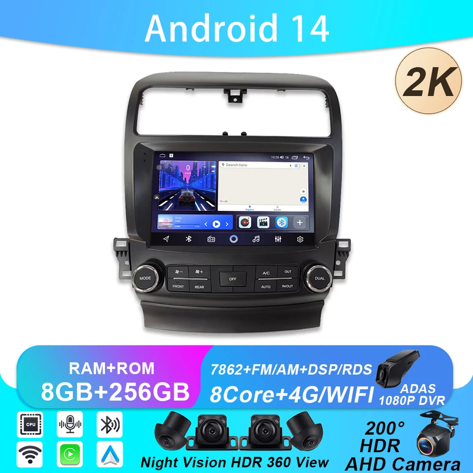 AUTOMOBIL A Android pre Honda Accord Acura TSX 2004 - 2008 Multimedia video prehrávač navigácia GPS Auto 5G WiFi obrazovka č. 2DIN DVD