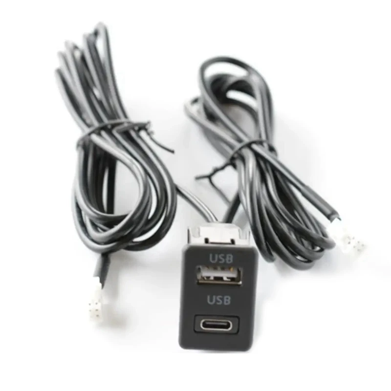 Automobil Dash Mount USB+Type-C port Panel Panel Rozhranie kábla Adaptér Adaptér automobilové panely navigáciu vozidla USB zásuvka USB
