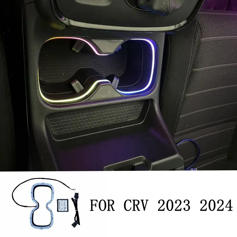 Automobil LED Central Cup Držiteľ svetlá interiéru dekoratívna lampa Atmosféra okolité svetlo ľadu modrá 64 Farba pre Honda CRV 2023 2024