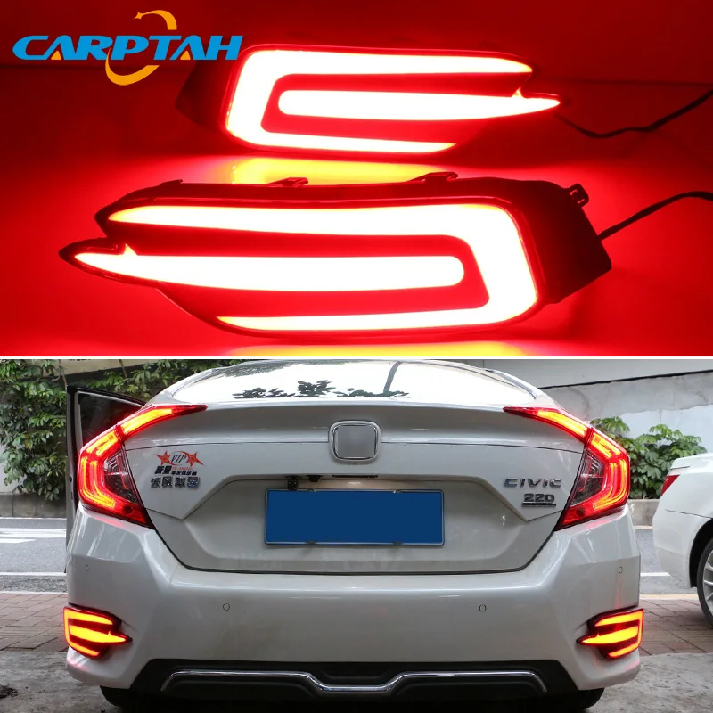 Automobil LED zadné nárazníky pre Honda Civic 2016 - 2020 Brzdenie svetla Turn Signal Signál Zálohovacia žiarovka Zadné zadné svetlá