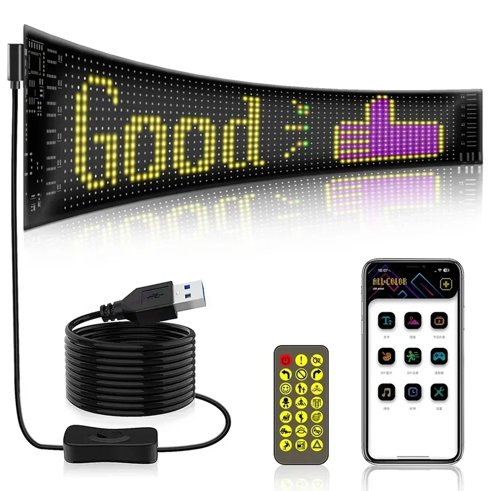 Automobil LED značka Bluetooth App matrix matice pixel nočné svetlo DIY Programovateľný flexibilný LED displej pre obchod s hotelmi v obchode s automobilmi