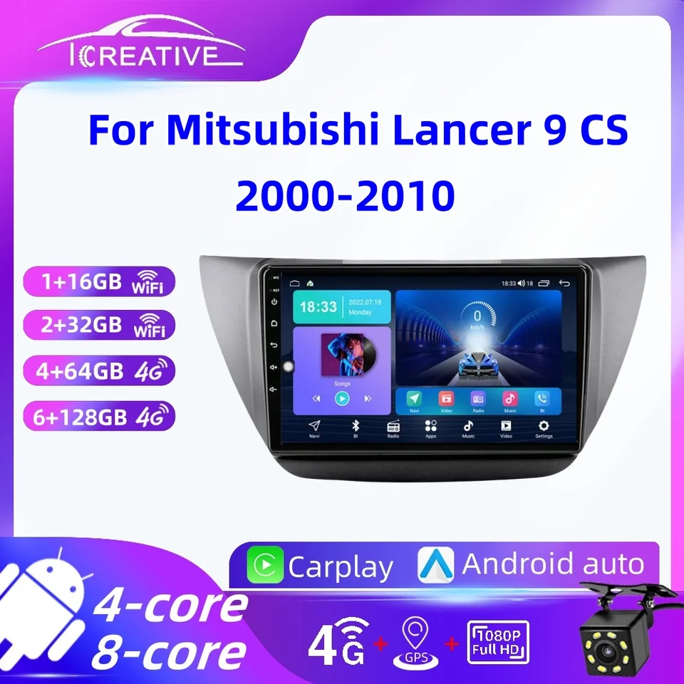 Automobilie Android pre Mitsubishi Lancer 9 CS 2000-2010 CarPlay Multimedia Player 2din stereofónny vozeň Autoaudio navigácia GPS navigáciu