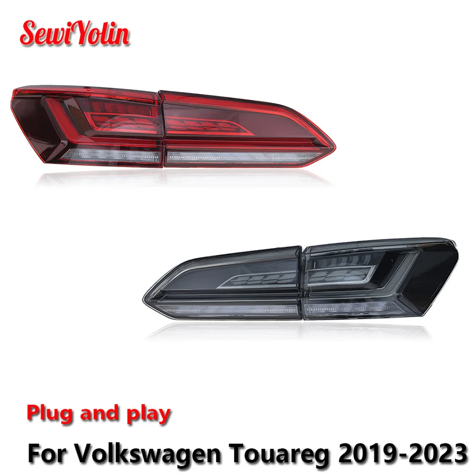 Automobilie LED chvostové svetlo príslušenstva pre Volkswagen Touareg 2019-2023 Automatické zadné hmlové hmlové brzdenie DRL Brake Turn Signal Lamp Plug and Play