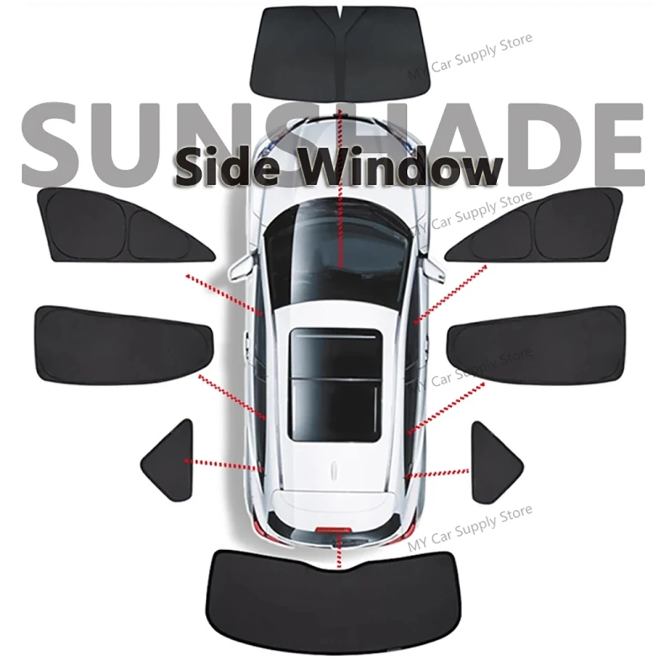 Automobilka Sunshade Sunshade predné zadné zadné sklo Privaca Obrazovka Sunshade pre Tesla Model3 2017-2021 2022Model y príslušenstvo