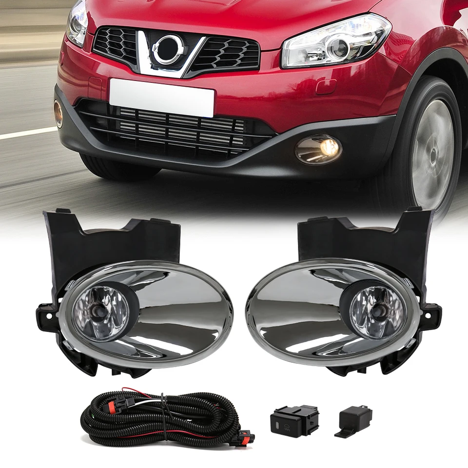 Automobilka Zostava svetla Hmlovej hmly pre Nissan Qashqai J10 2011 2012 2013 Cover Dulias Chrome s príslušenstvom pre spínač drôtu