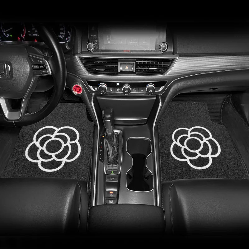 Automobilová noha camellia hodvábny kruh Univerzálny jednotlivý kus antidirty kobercov dekoratívny automobil interiérové ​​auto zadné rohože
