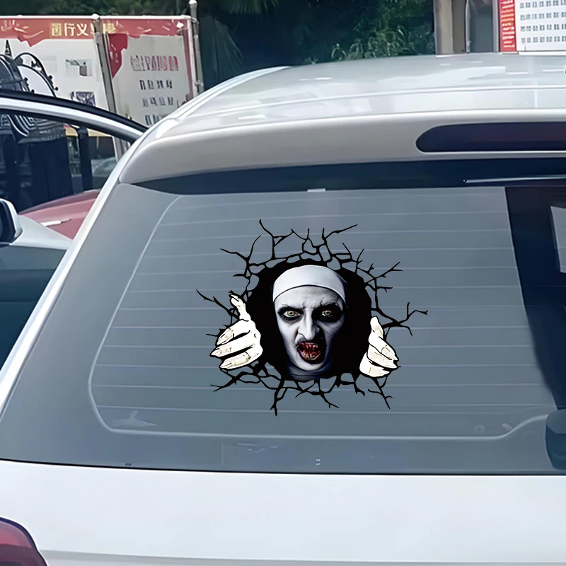 Automobilová nálepka s nálepkou na okno Decorácie obtisky Zadné čelné sklo Horor Tichá atmosféra nálepka Halloween Styling
