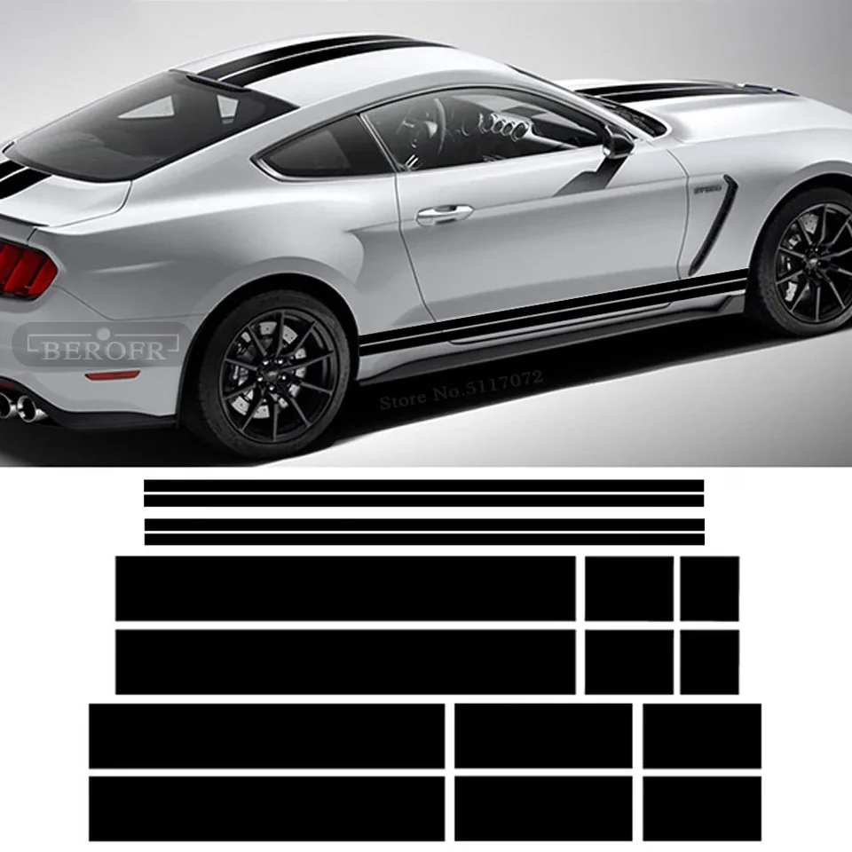Automobilová strecha kufra vinylového obtisia Side Strue Sticker Sport pre Ford Mustang 2000-prítomnosť GT Shelby 500 1 Set Príslušenstvo