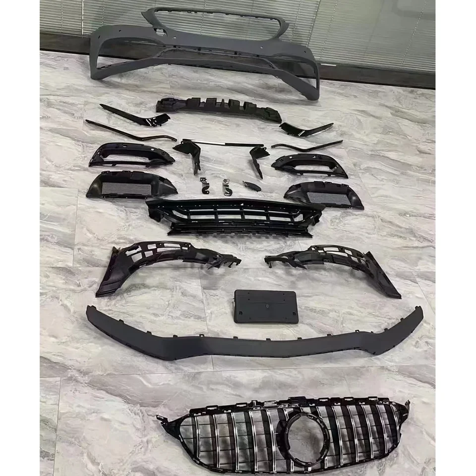Automobilové doplnky pre Mercedes Benz C triedy W205 Inovácia na prednú tvár C63 s nárazníkmi a GT Grill