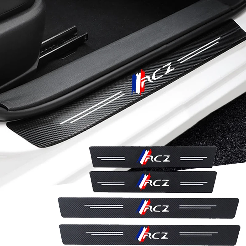 Automobilové doplnky pre PEUGEOT RCZ logo uhlíkové vlákno Prahový prah prahov prahov prahov