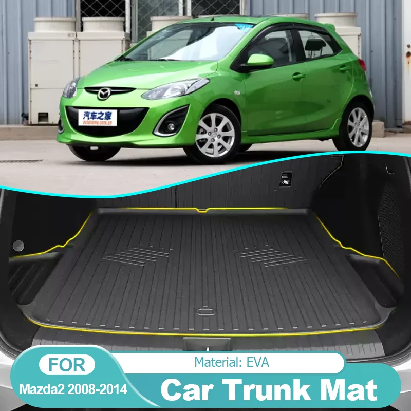 Automobilové doplnky Trunk Mat Boot Cargo Liner Tray Zadný kmeň batožinový koberec pre Mazda2 Mazda 2 Demio Hatch Sedan 2008 ~ 2014