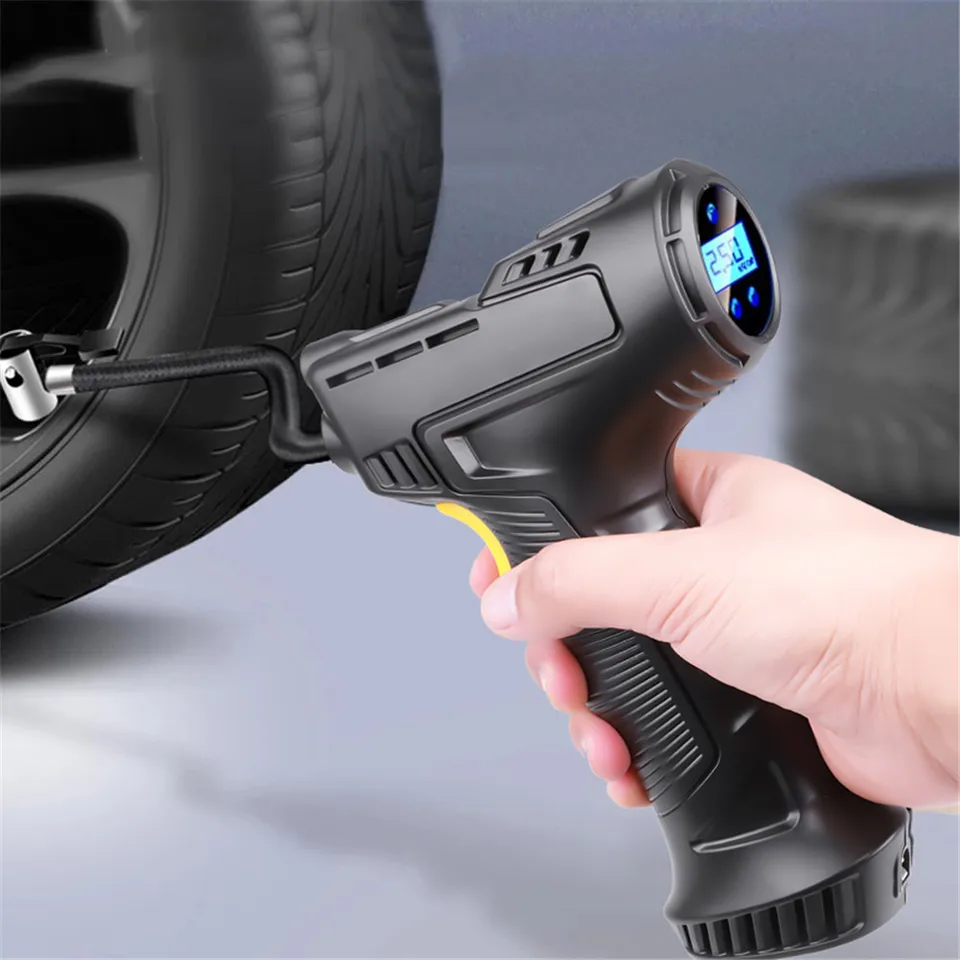 Automobilové elektrické pneumatické nafúknutie bezdrôtového prenosného kompresora digitálne auto pneumatika pneumatika 120 W Nabíjateľné vzduchové čerpadlo pre bicykle