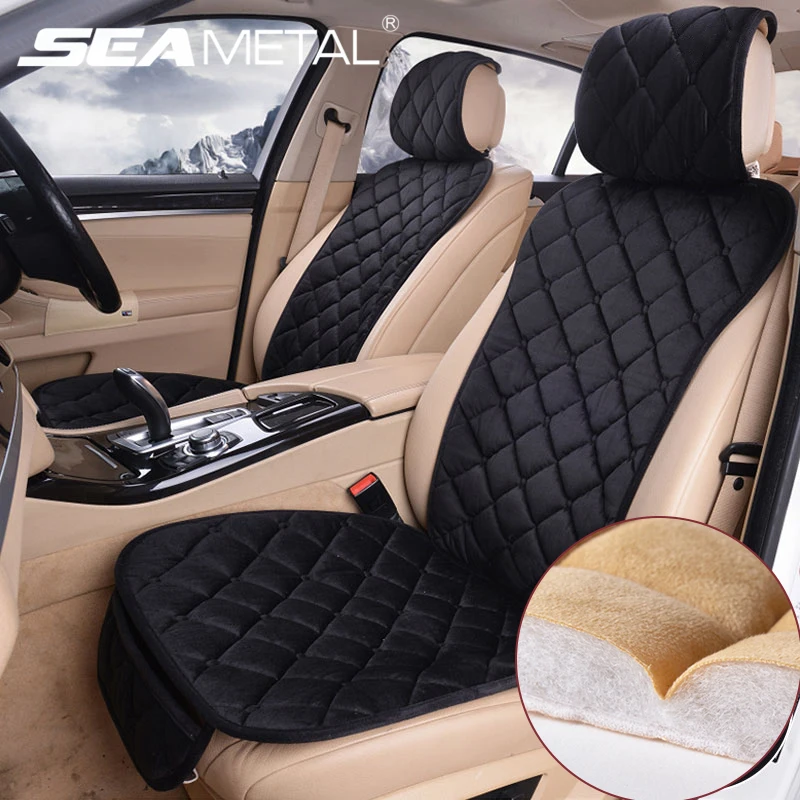 Automobilové kryty plyšové teplé zimné automobily Sedadlá Seda autosedačiek Cushion Protector Universal Mat Auto interiérové ​​príslušenstvo