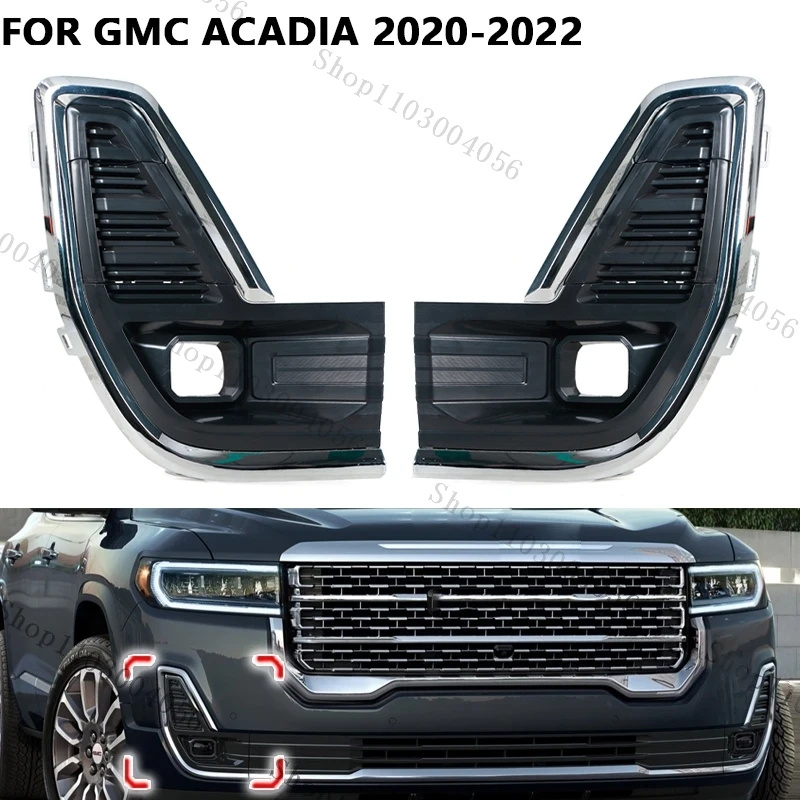 Automobilové obaly Svetelné krytiny pre GMC Acadia 2020 2021 2022 84740045 84740047 Rám predného nárazníka FOG Light Light Trim Rám