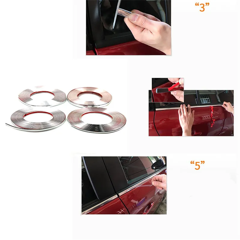 Automobilové príslušenstvo Chrome Body Strip pre Audi A1 A3 A4 B6 B8 B9 A3 A5 A6 A7 A8 A8 C5 Q7 Q3 Q5 Q5L SQ5 R8 TT S5 S6 S7 S8
