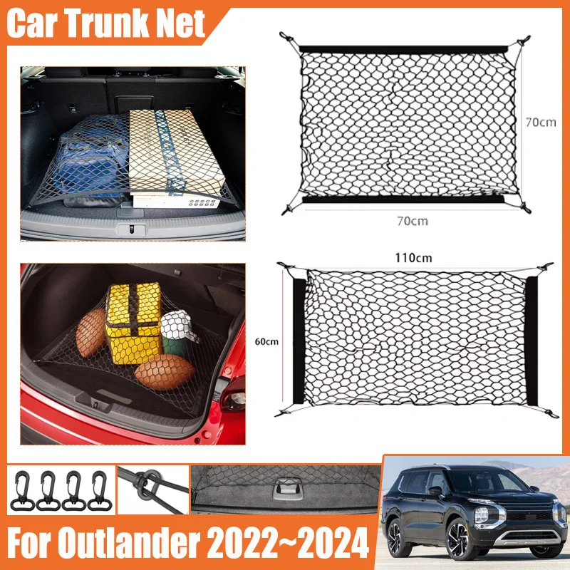 Automobilové príslušenstvo pre Mitsubishi Outlander 2022 2023 2024 Trunk Net Boot batožina sieťový hák nylonový tašk