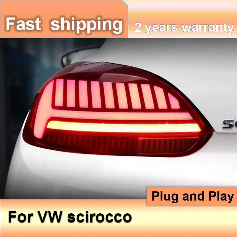 Automobilové príslušenstvo pre VW Scirocco Tail Lights 2008-2015 Volkswagen Scirocco Tail Lights Drl Fog Brzdenie Signál Signál
