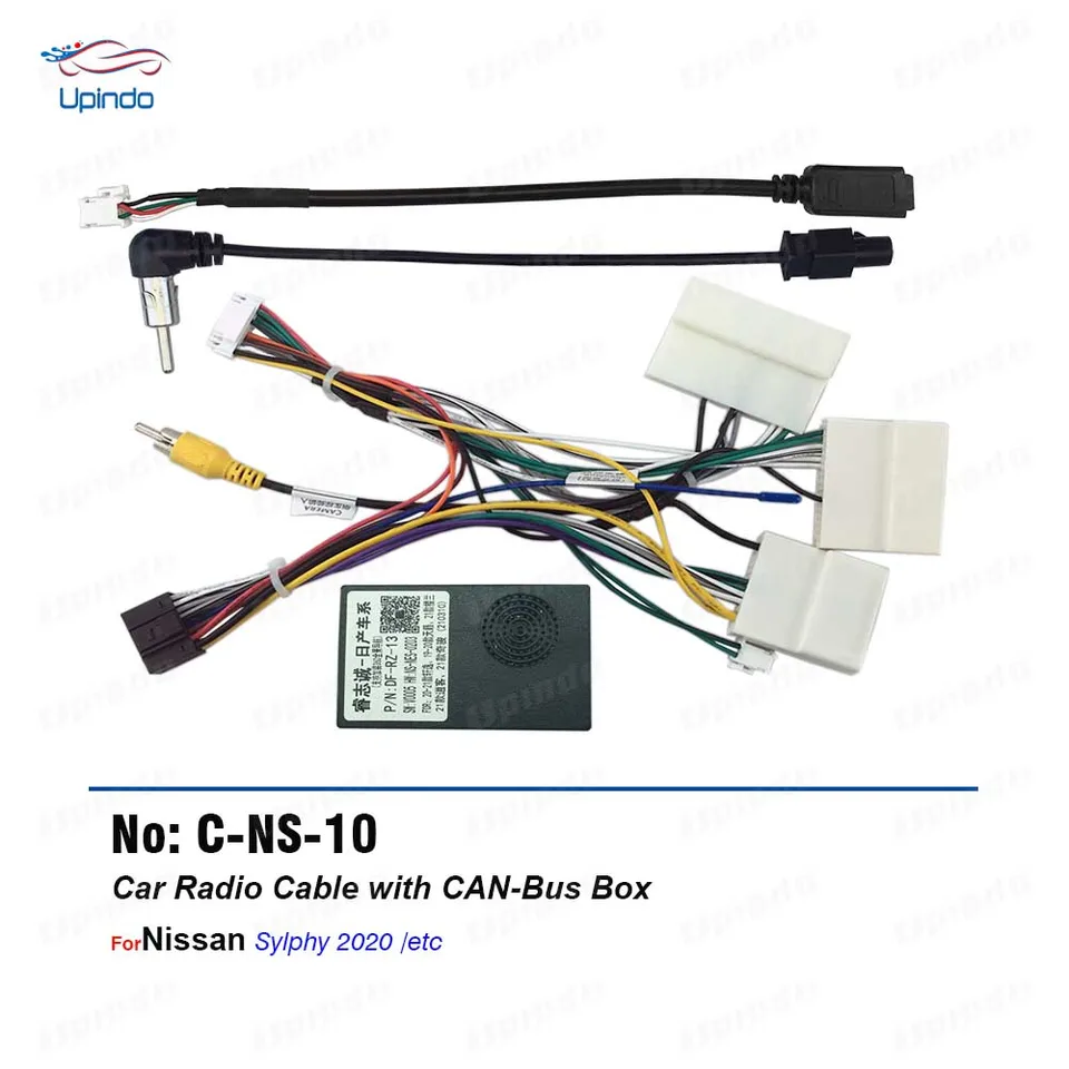 Automobilové rádio Android Head Unit 16 PIN napájací konektor kábel s káblom CANBUS Decoder Adapter Pliečkový zväzok pre Nissan Sylphy