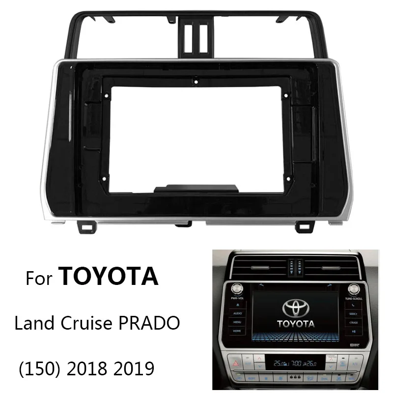Automobilové rádio Fascia pre Toyota Land Cruise Prado (150) 2018 2019 Automatické stereofónne inštalácie Dash Panel Frame Kit