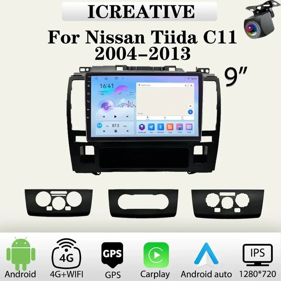 Automobilové rádio pre Nissan Tiida C11 2004-2013 Multimediálny CarPlay Player 2Din Stereo Autoaudio Android Head Unit 9 palcov navigácie GPS