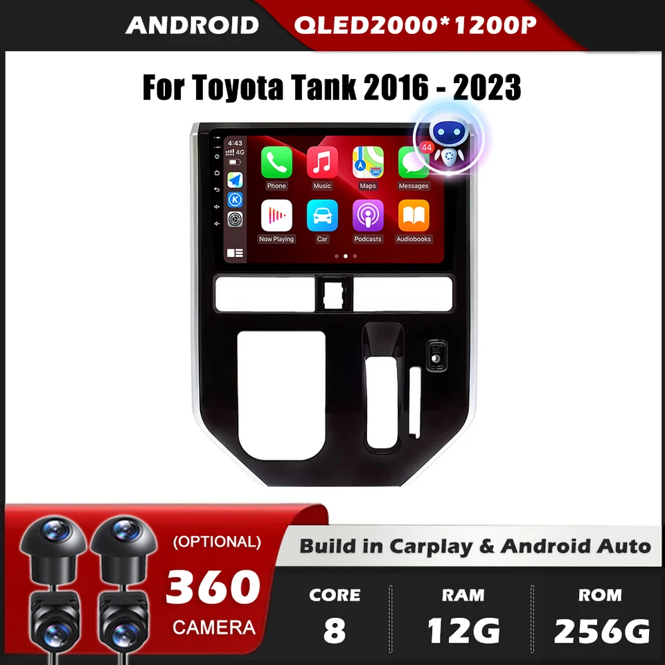 Automobilové rádio pre Toyota Tank 2016 - 2023 Navigation GPS Stereo Android Auto Screen Multimedia Player Video hlava No 2Din WiFi Bt