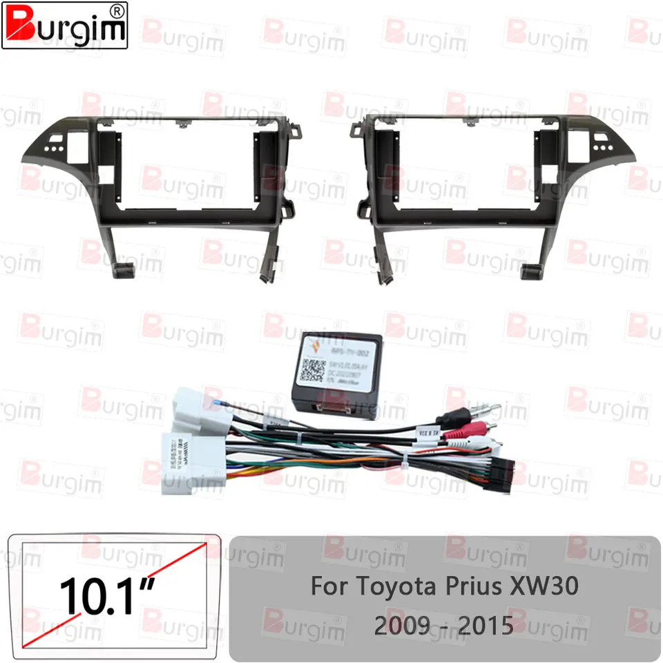 Automobilové rádiové fascia pre Toyota Prius XW30 2009 - 2015 10 palcov 2Din stereofónny zväzok káblového zväzku napájací kábel adaptér Canbus Decoder