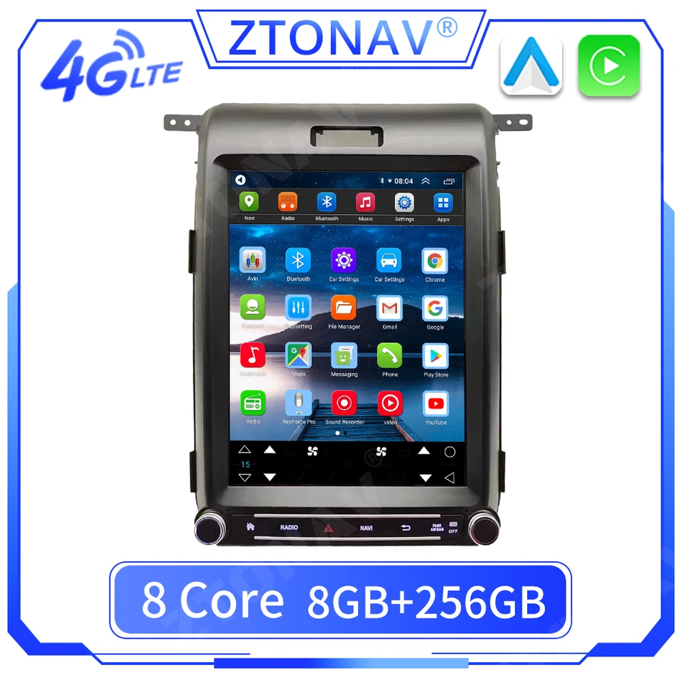Automobilové rádiové stereo pre Ford F150 2013 2014 2015 Tesla Style Android Screen Car Media Player Player GPS Navi CarPlay Auto HeadUnit