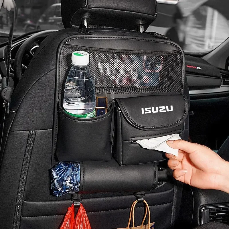 Automobilové sedadlá Organizátor Organizátor taška Pu Leather Seat Middle Herger Multifunkcia úložnej skrinky pre športové vozidlo Isuzu D-Max