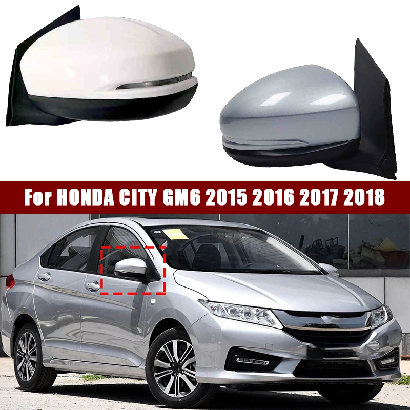 Automobilové spätné zrkadlo ASSY ASSY pre Honda City GM6 2015 2016 2017 2018 Automatické 3-drôty bez LED / 5-vodiča s LED svetlom