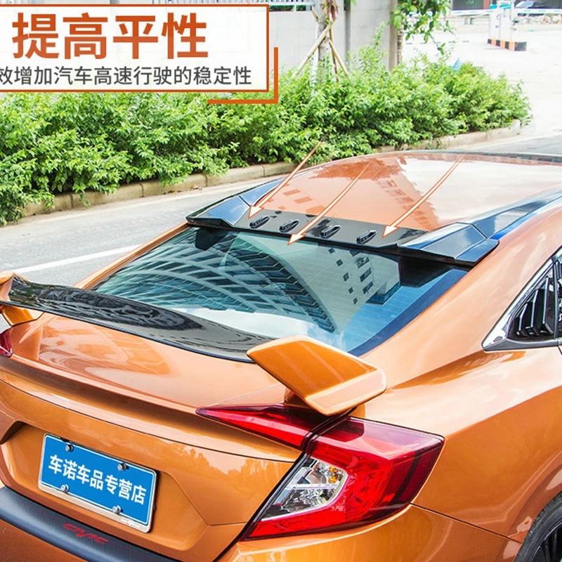 Automobilové strešné spojlery Pesy Visor r štýl ABS plastové chvostové krídlo sa hodí pre Honda pre Civic 10. 4DR sedan 2016-2018