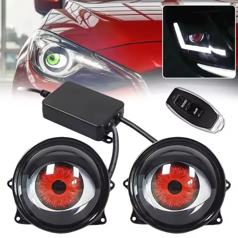 Automobilové svetlá Dynamické diabolské oči okrúhle výstražné osvetlenie 12v 6 režimov diaľkové ovládanie anjelské svetlo pre montáž automatické doplnky