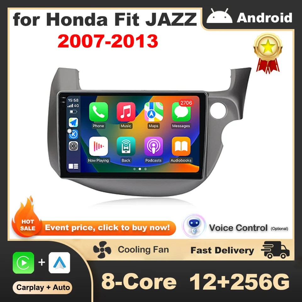 Automobilové video Multimediálny prehrávač GPS Navi 10 palcov LHD RHD pre Honda Fit Jazz 2007 - 2013 Android Intelligent System DPS stereo