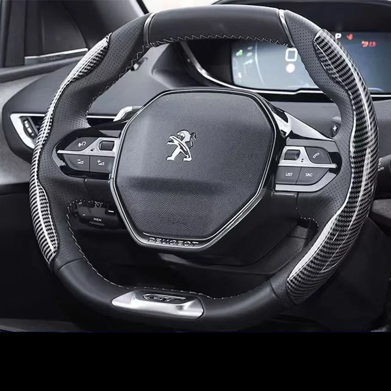 Automobilové vlákno prenos voda volant Cover Cover Cover nekrip pre Peugeot 4008 408 508L 5008 2008 3008 308S E2008 301