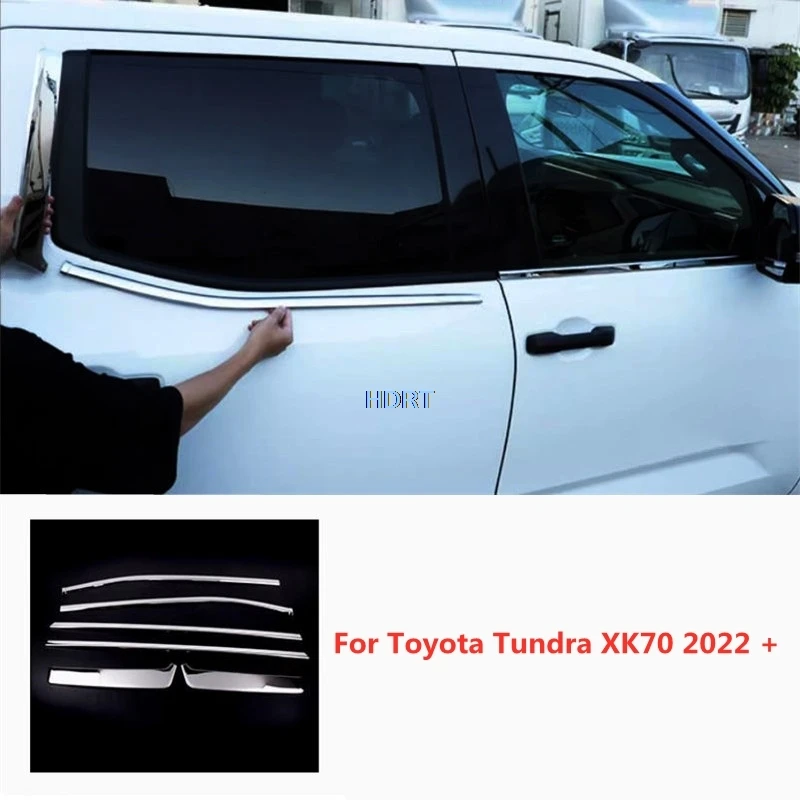 Automobilový bočný okenný formovanie rámu sklenený pás stredný stĺp stredný stĺpový stĺpový obklad krycích príslušenstiev pre Toyota Tundra XK70 2022 +