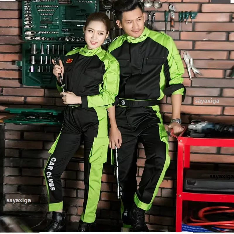 Automobilový klub s dlhými rukávmi automatické opravy pracovné odevy pracovné obaly Contras Color Color Spring Car Opravoder kozmetický mechanik Oprava umyla