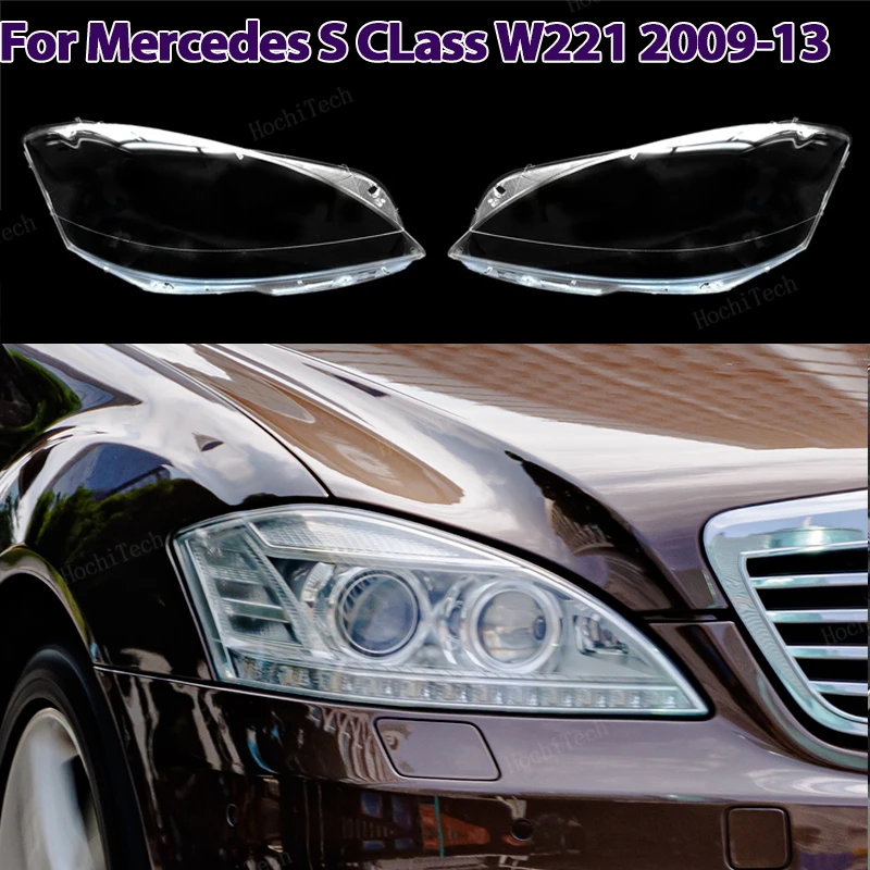 Automobilový kryt poťahy svetlometu šošovky sklenený kryt lampa s jasnými škrupinami pre Mercedes-Benz W221 S trieda facelift 2009-2013