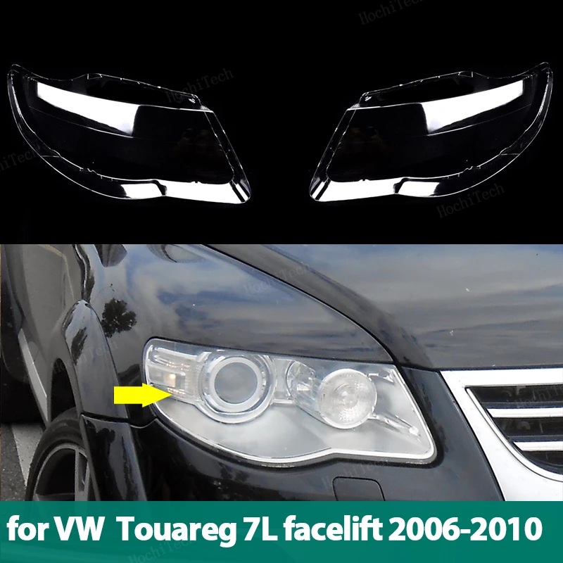 Automobilový kryt svetlometový objektív sklenený kryt lampa s jasnými škrupinovými kryty pre Volkswagen VW Touareg 7L facelift 2006-2010