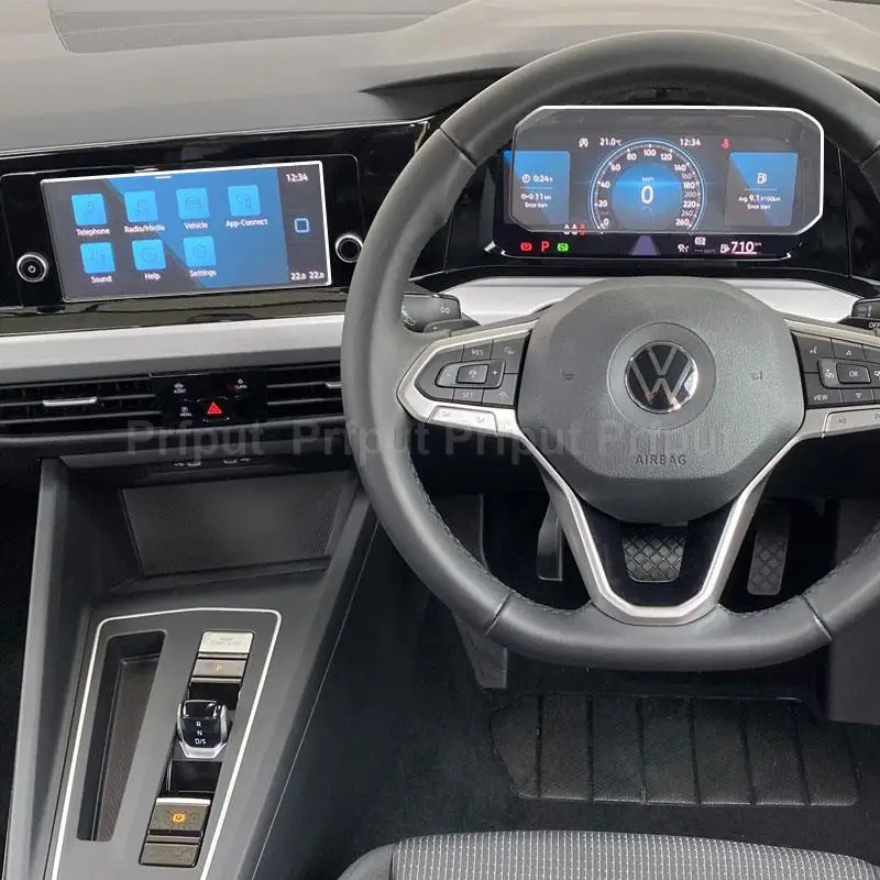 Automobilový navigtion Temperované sklo LCD Screen Screel Stuffer pre strážcu pre volkawagen VW Golf MK8 Infotainment Dashboard 2022