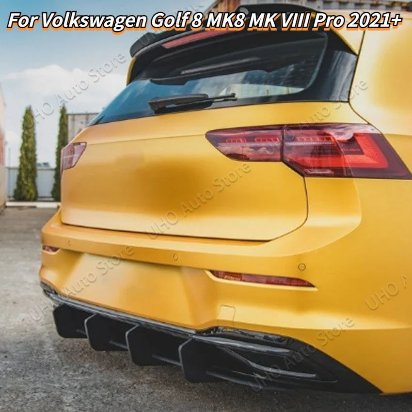 Automobilový nárazník difúzora Splitter Splitter Splitter Zadný nárazník pre VW Golf 8 Pro Mk8 Mk VIII 2021 2022 2023 ladenie ladenia