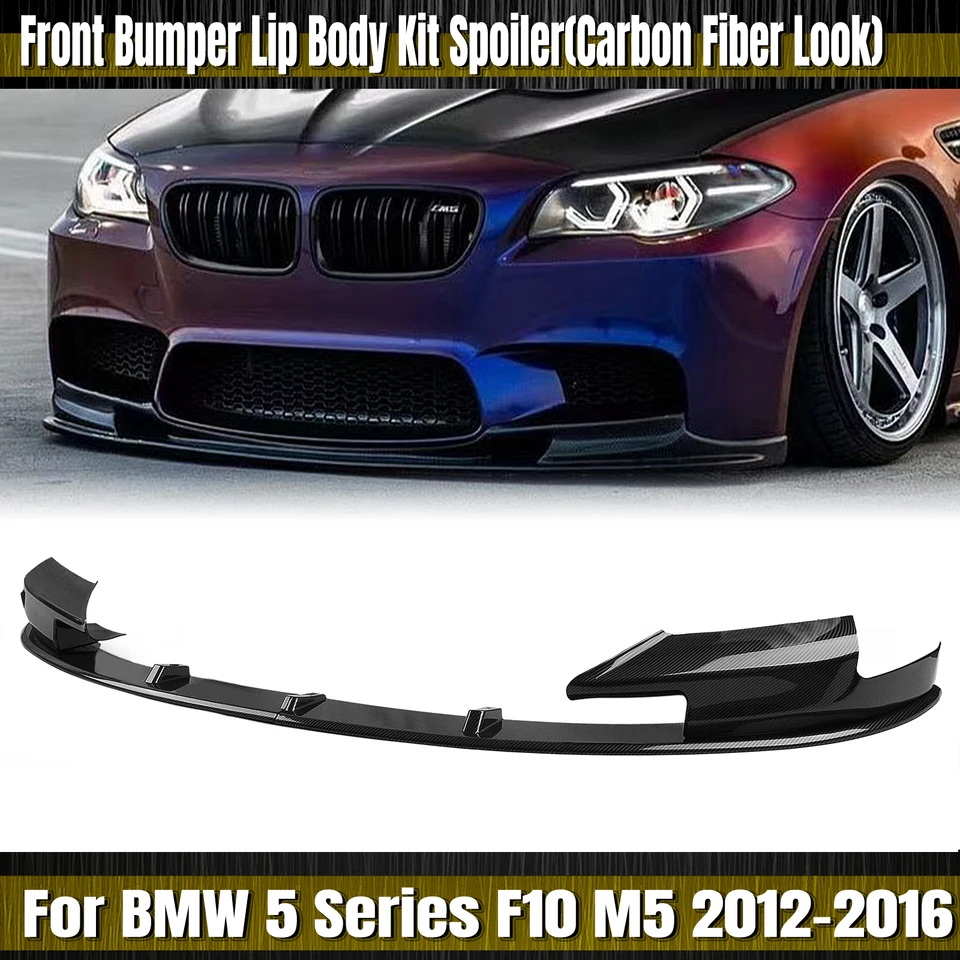 Automobilový nárazník spojlera pery Splitter Blade a bočný rohový kryt pre splitter pre BMW 5 Series F10 M5 2012-2016